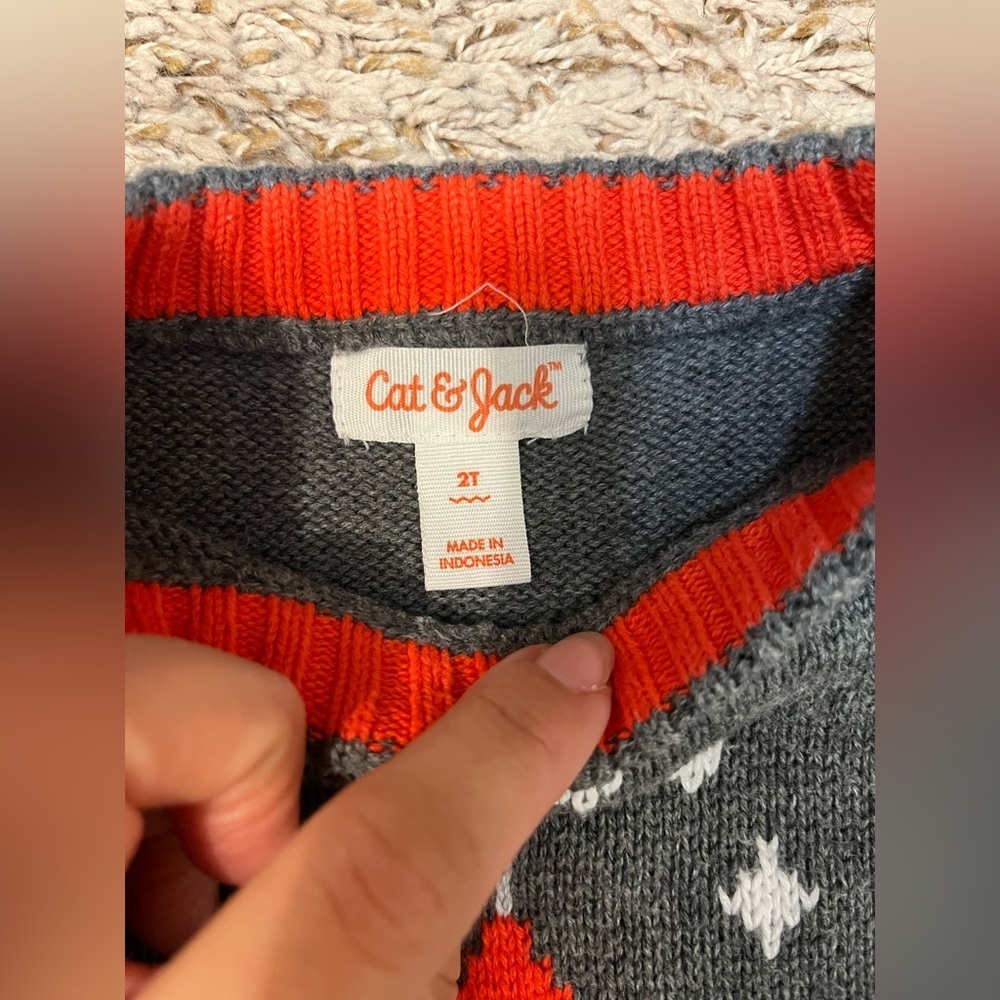 Cat & Jack Rocketship Sweater Heather Gray - Picture 11 of 11